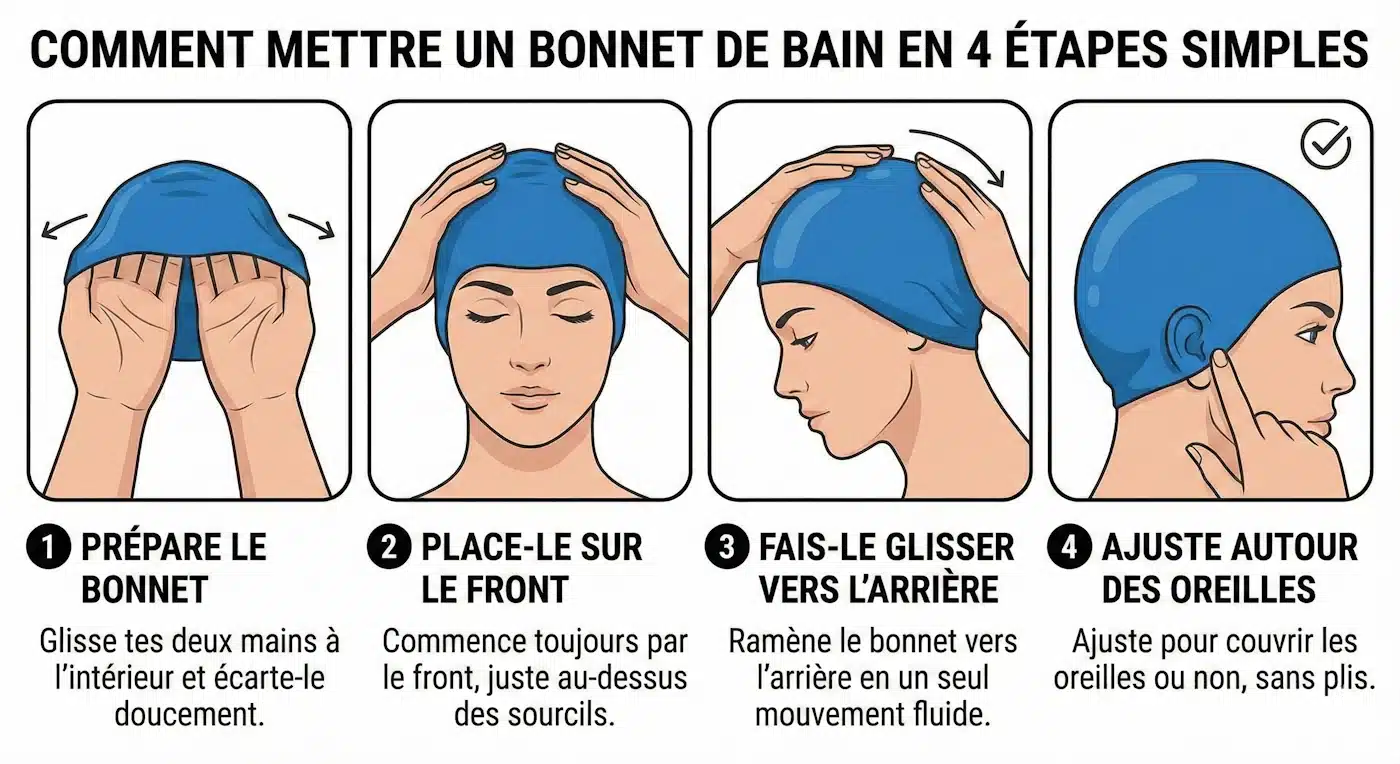 comment mettre un bonnet de bain